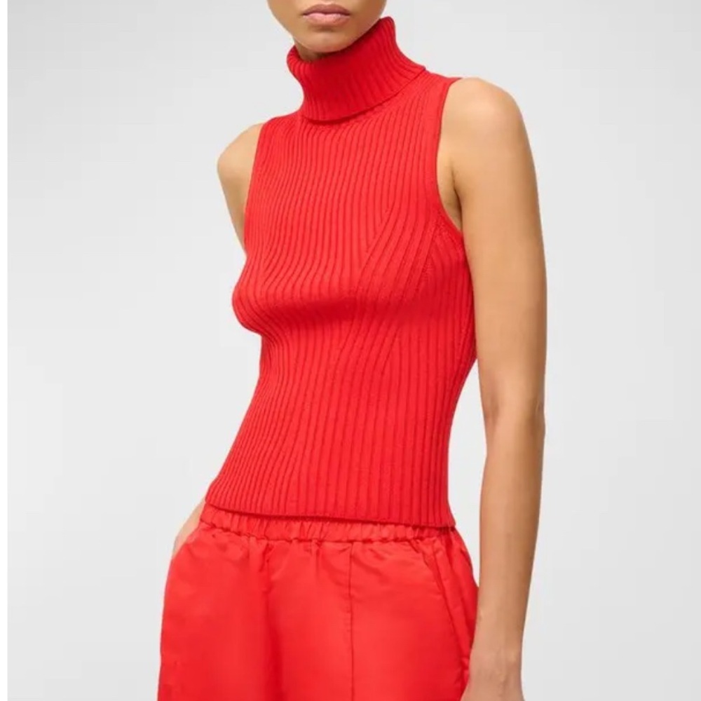 STAUD Callum Top in Red Rose